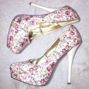 FH floral print stilettos